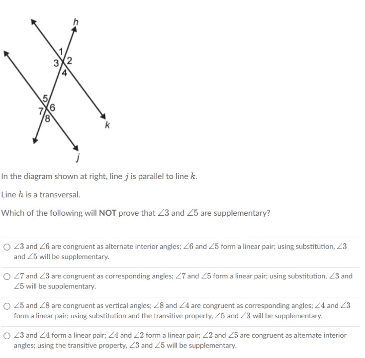 2 A 16 8 In the diagram shown at right, line j is