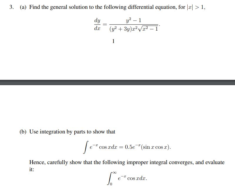 3. (3) Find the general solution to the following