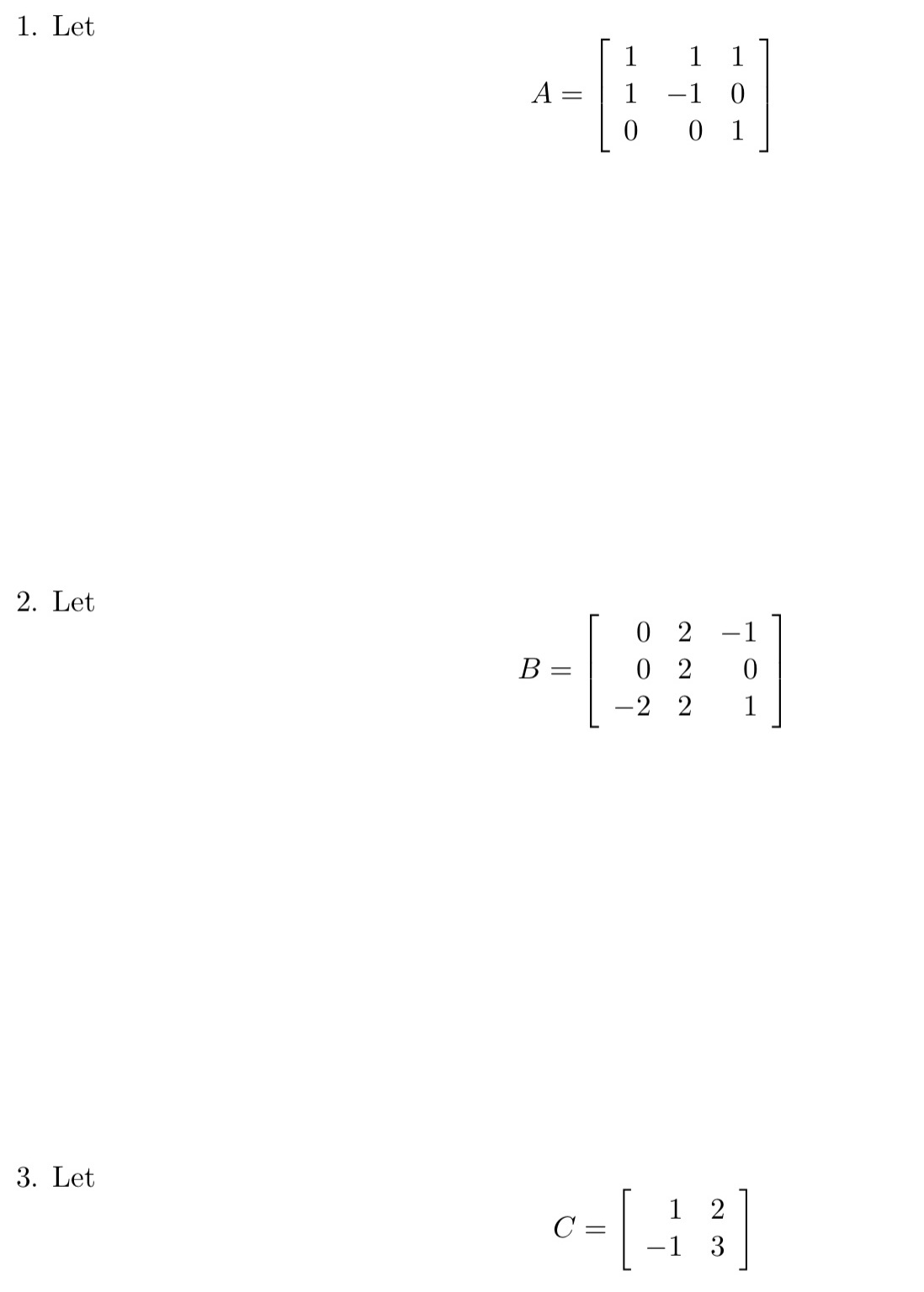 Find eigenvectors and eigenvalues 1. Let A = HO 0