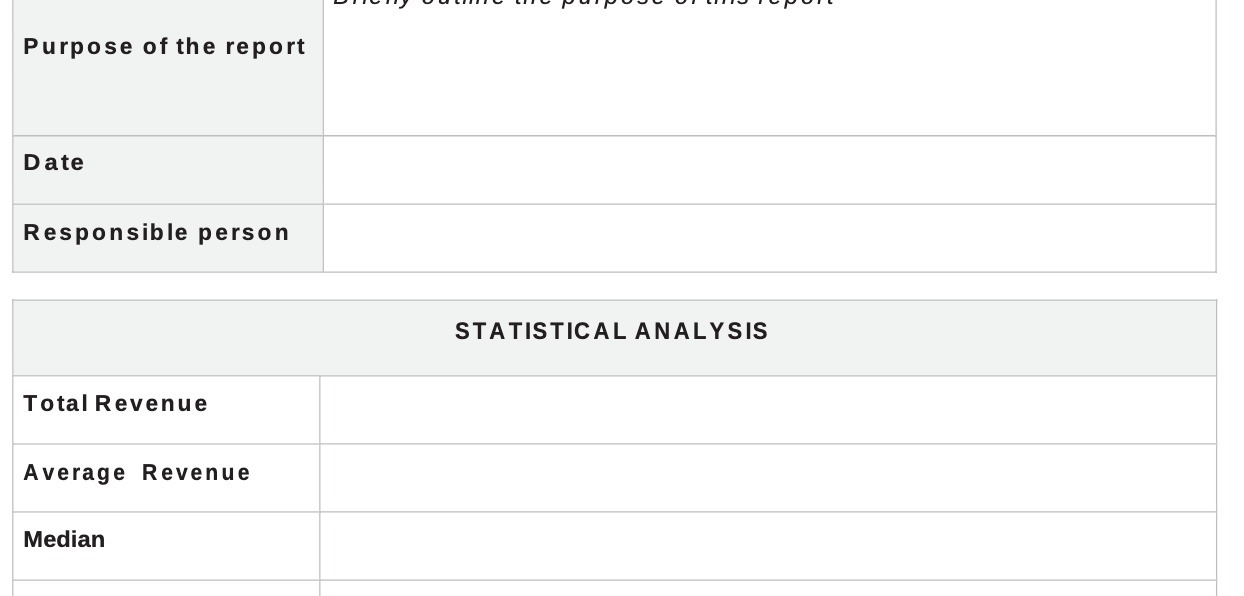 Purpose of the report Date Responsible person