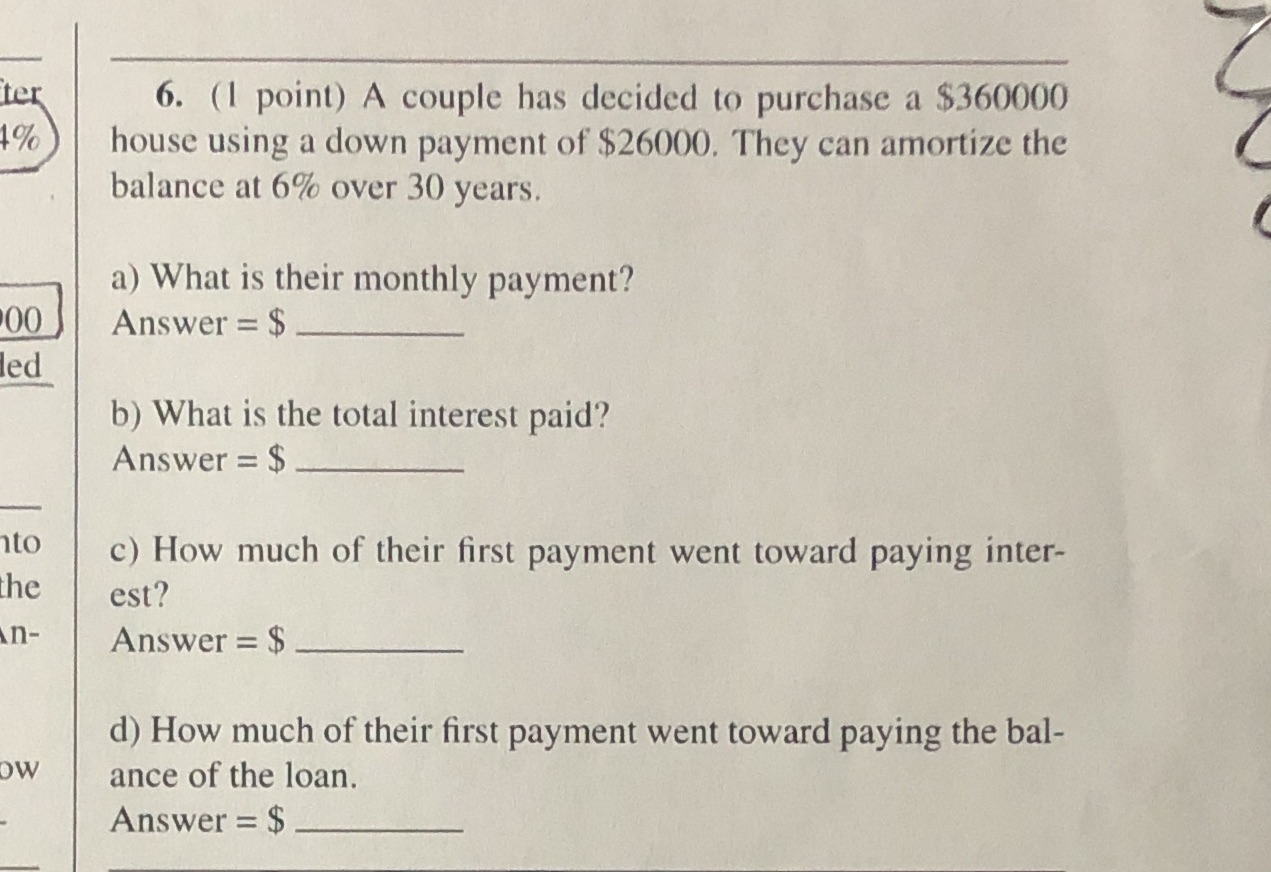 Savings and loans iter 6. (1 point) A couple has