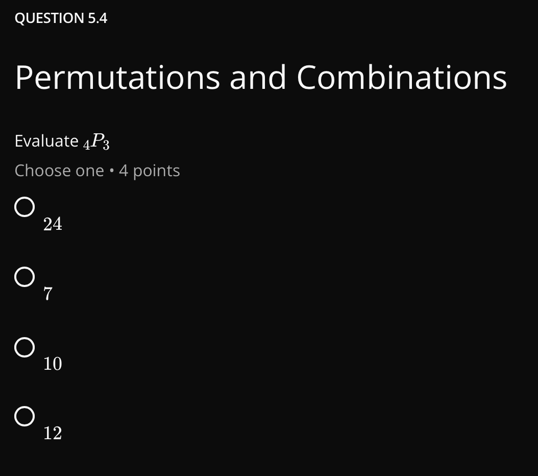 QUESTION 5.4 Permutations and Combinations