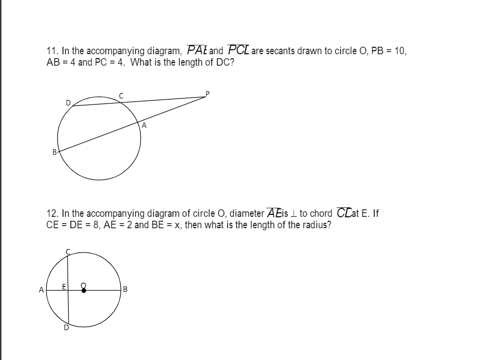 Inscribed circles. 11. In the accompanying