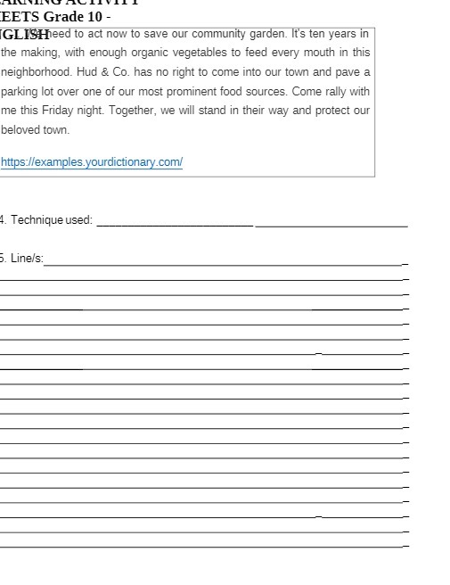 EETS Grade 10 - GLISH eed to act now to save our