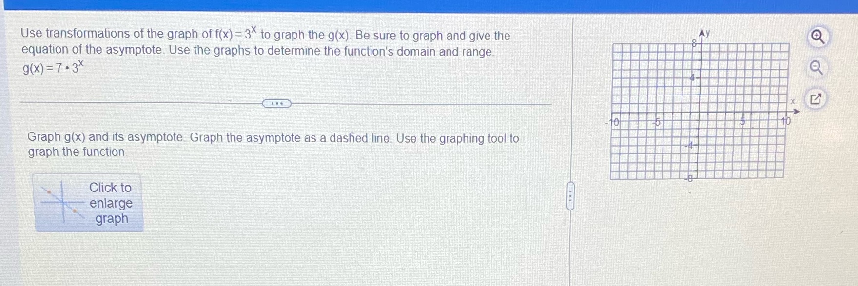 Use transformations of the graph of x) = 3x to
