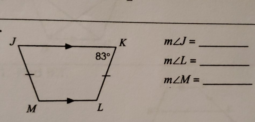If each quadrilateral below is a trapezoid find