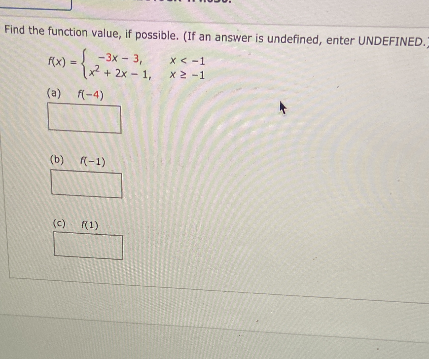Please help and show steps Find the function