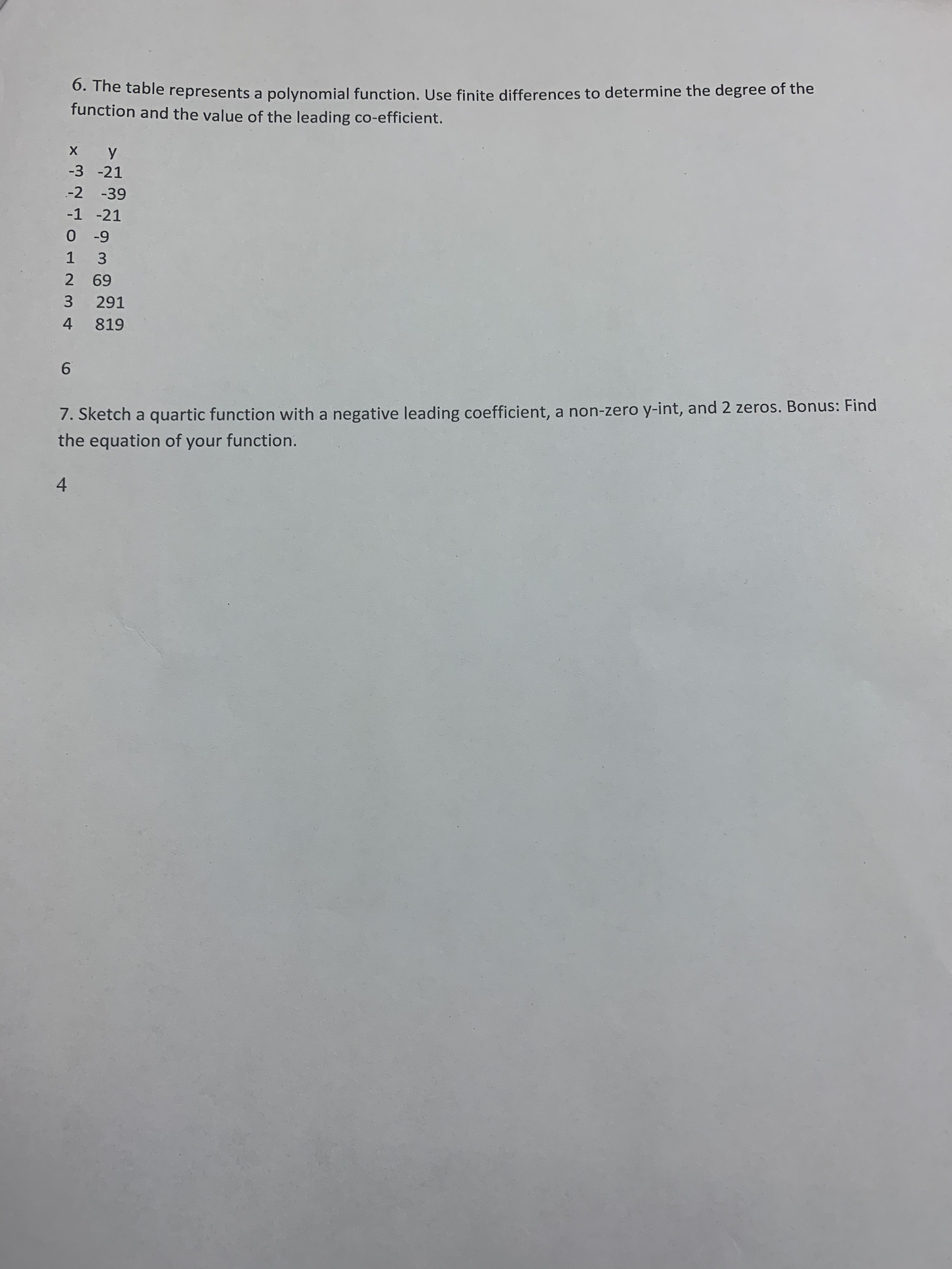 MCT4C Unit 1 Assignment Name: 1. Sketch graphs of