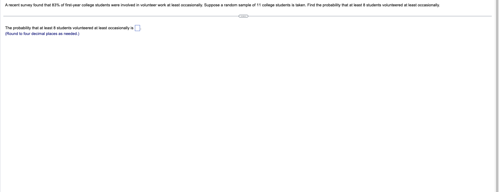 A recent survey found that 83% of first-year