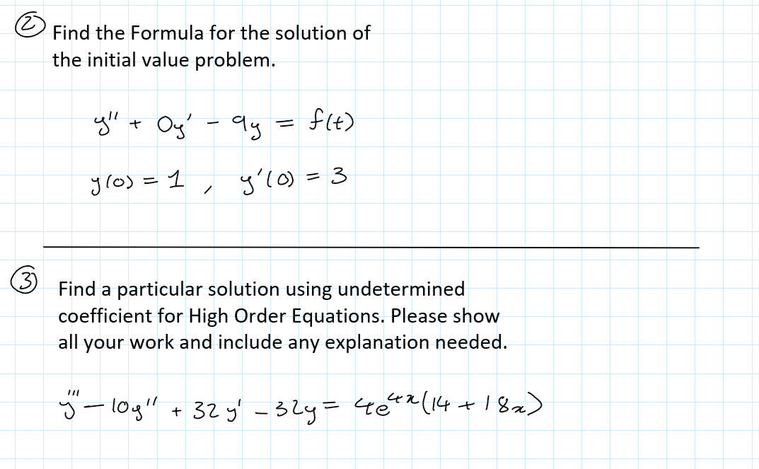 Hello. Please include full solutions for all of