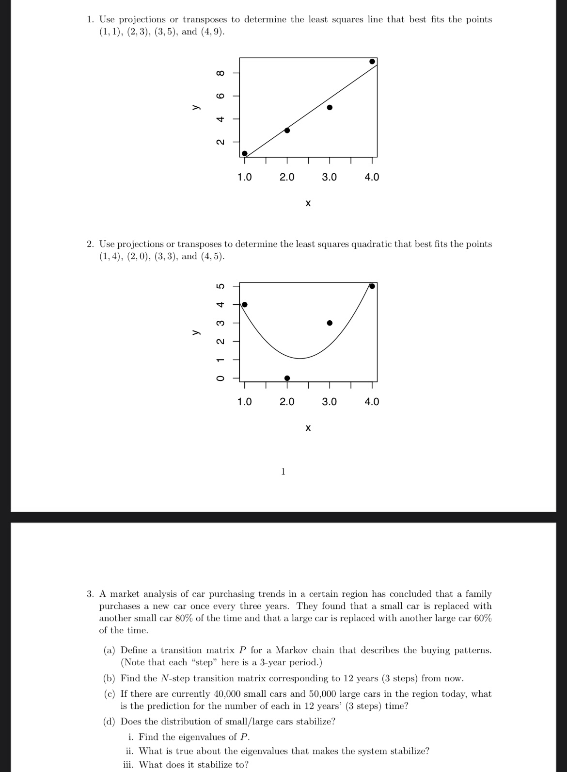 1. Use projections or transposes to determine the