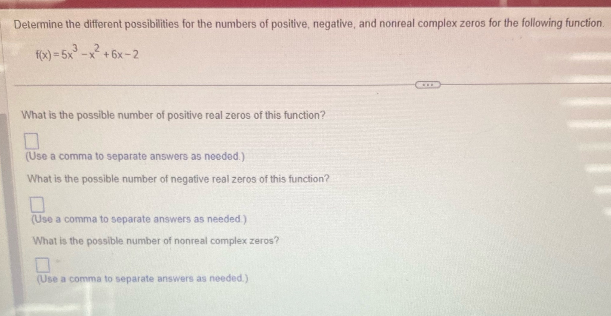 Thanks Determine the different possibilities for