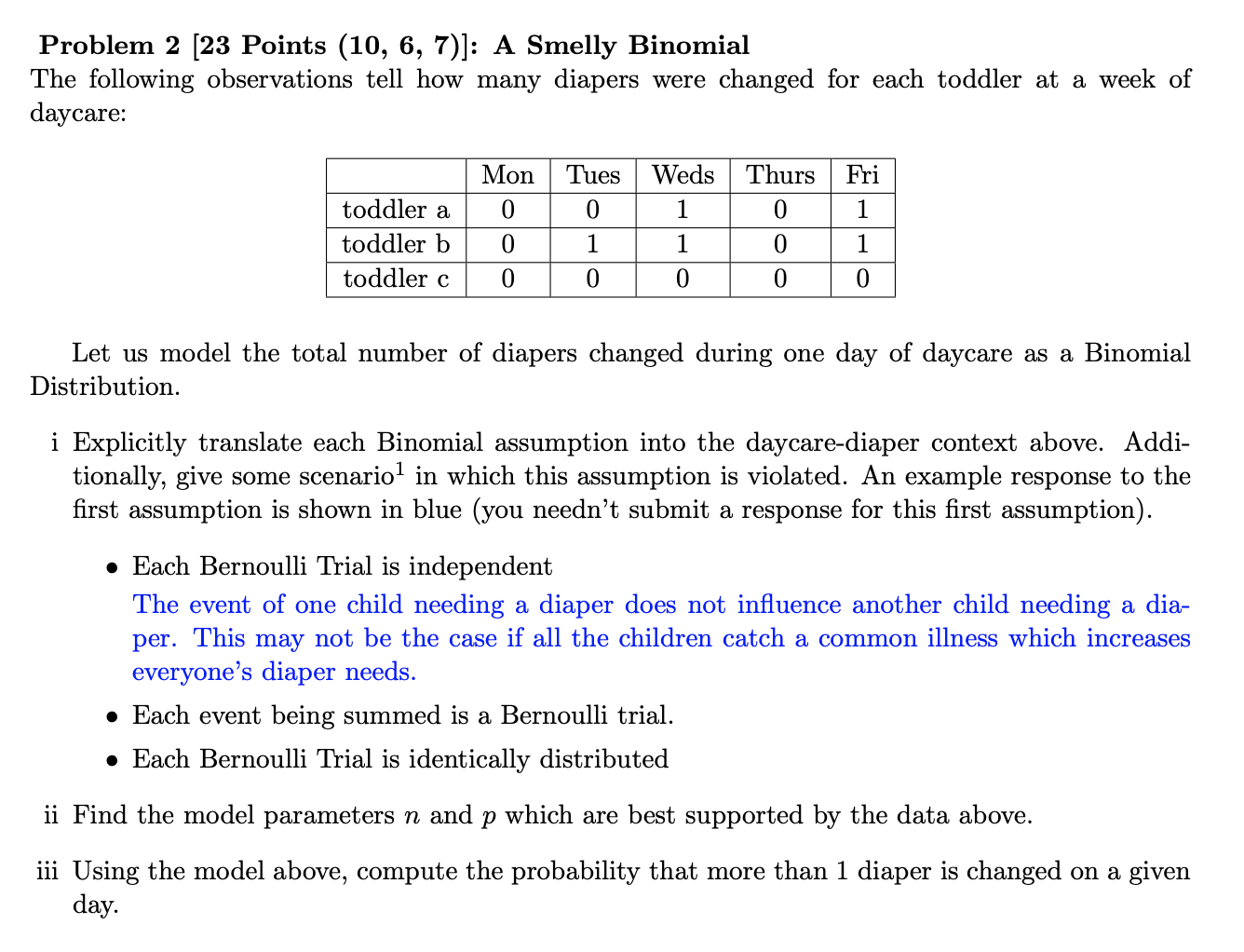 Problem 2 [23 Points (10, 6, 7)]: A Smelly