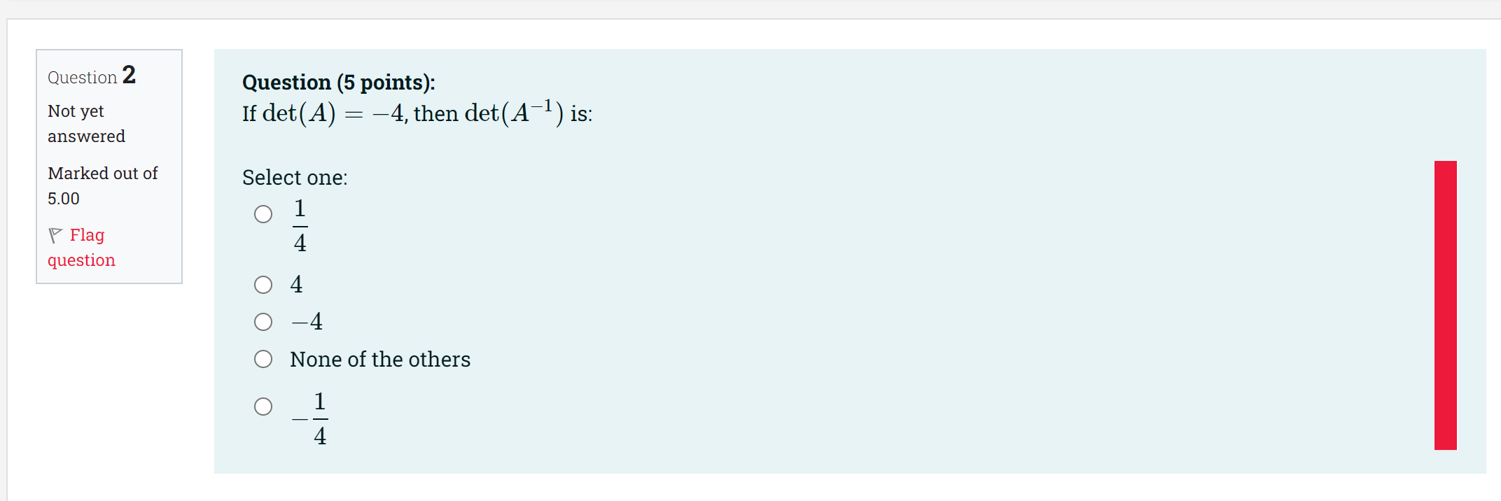 Question (5 points): For a linear system AX = 0