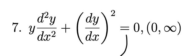 Solve the following DE on the domain, write y as