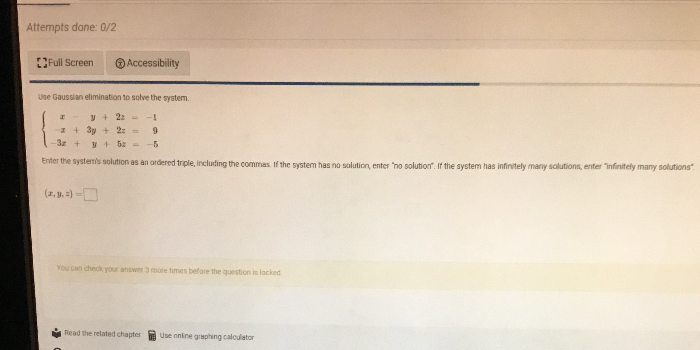 Attempts done: 0/2 Full Screen Accessibility Use