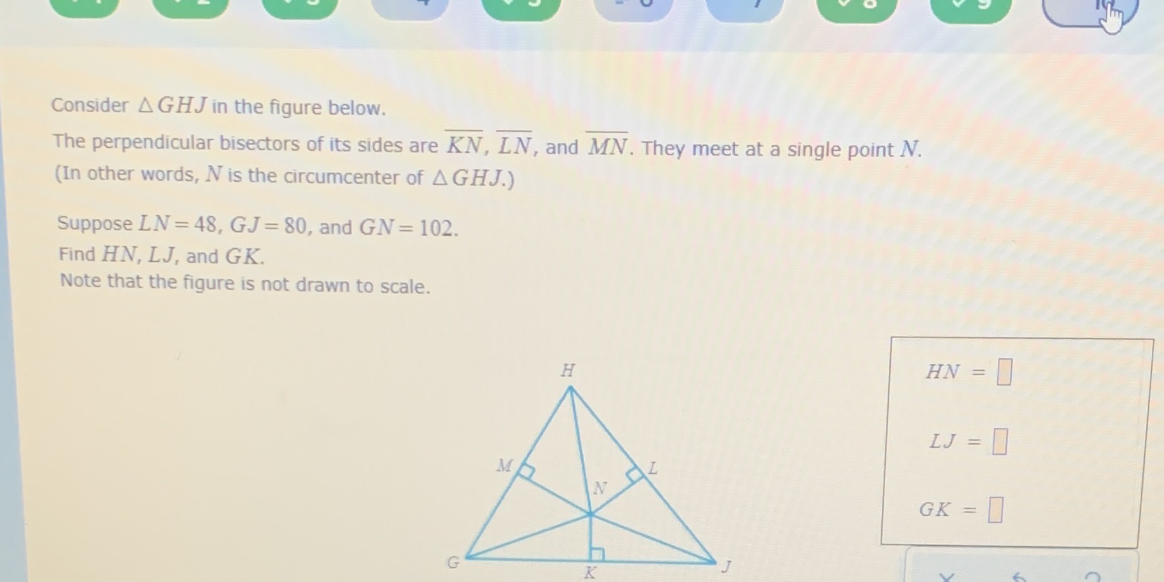 Consider A GHJ in the figure below. The