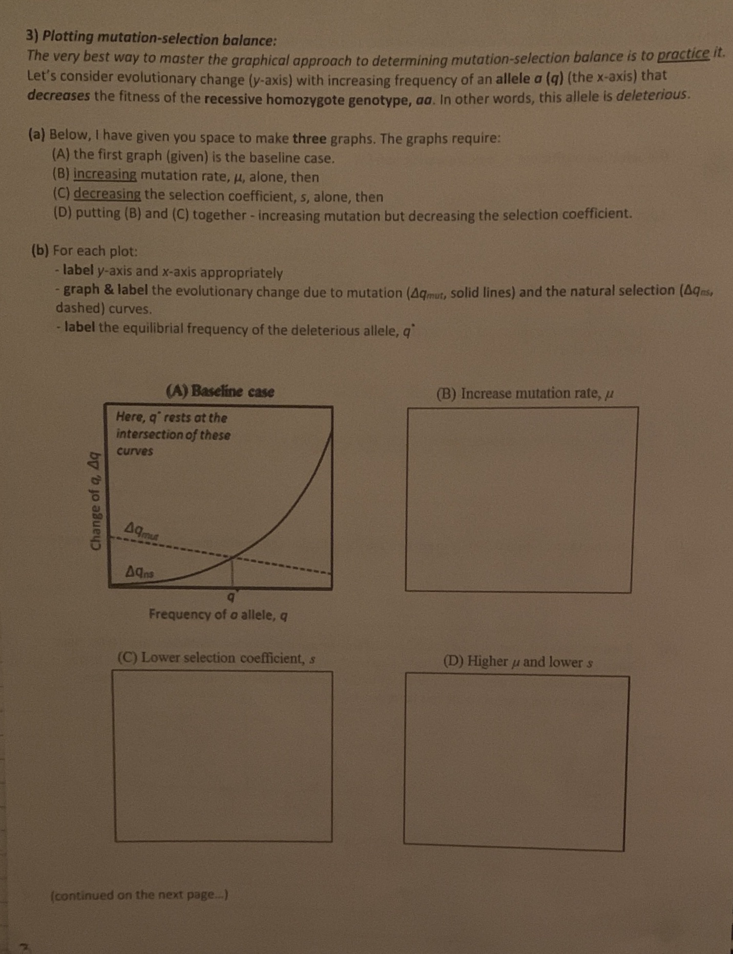 3) Plotting mutation-selection balance: The very