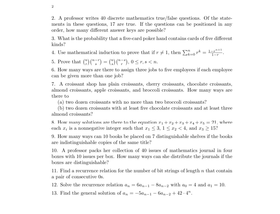 steps would be appreciated '2. A professor writes