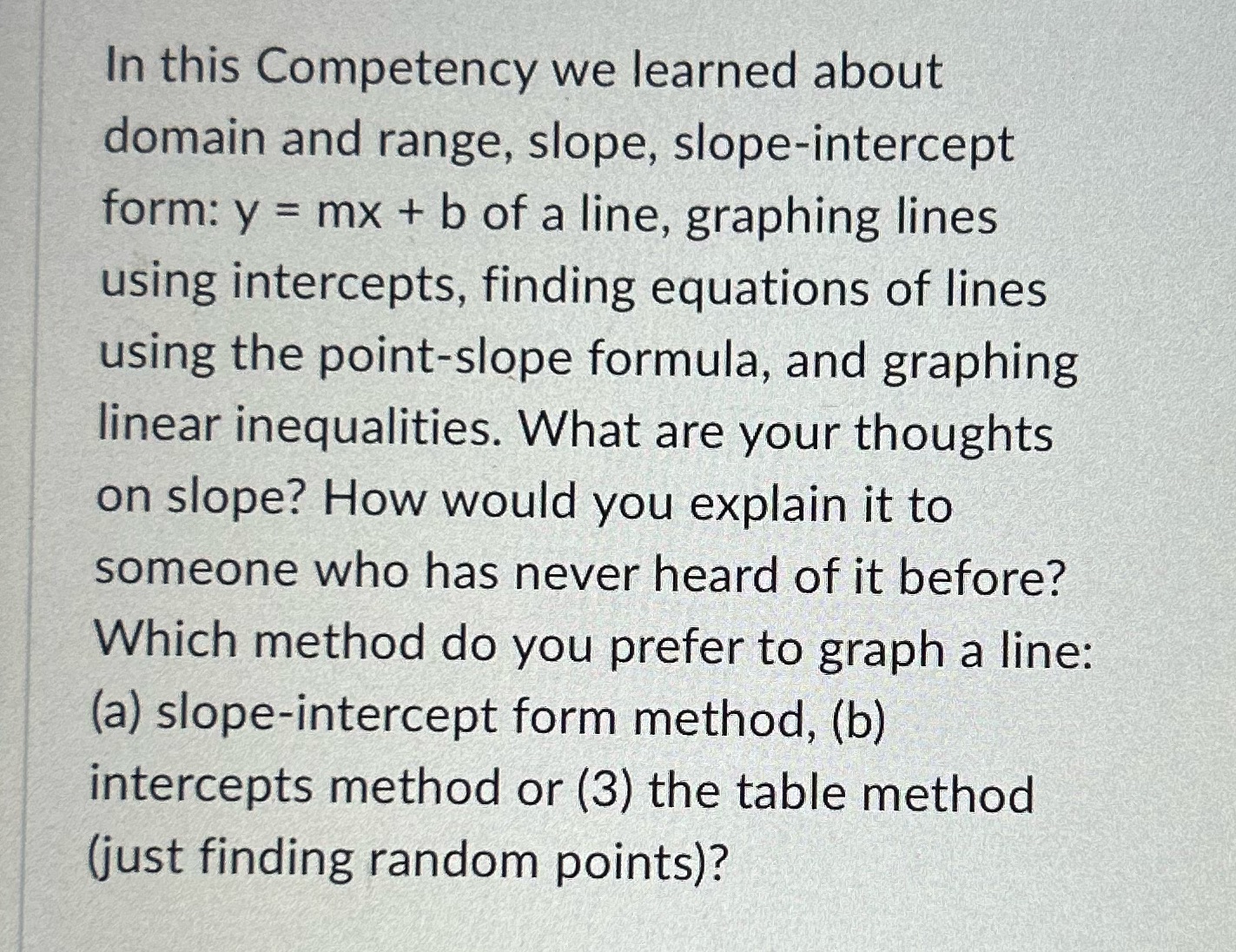 Discussion Question In this Competency we learned