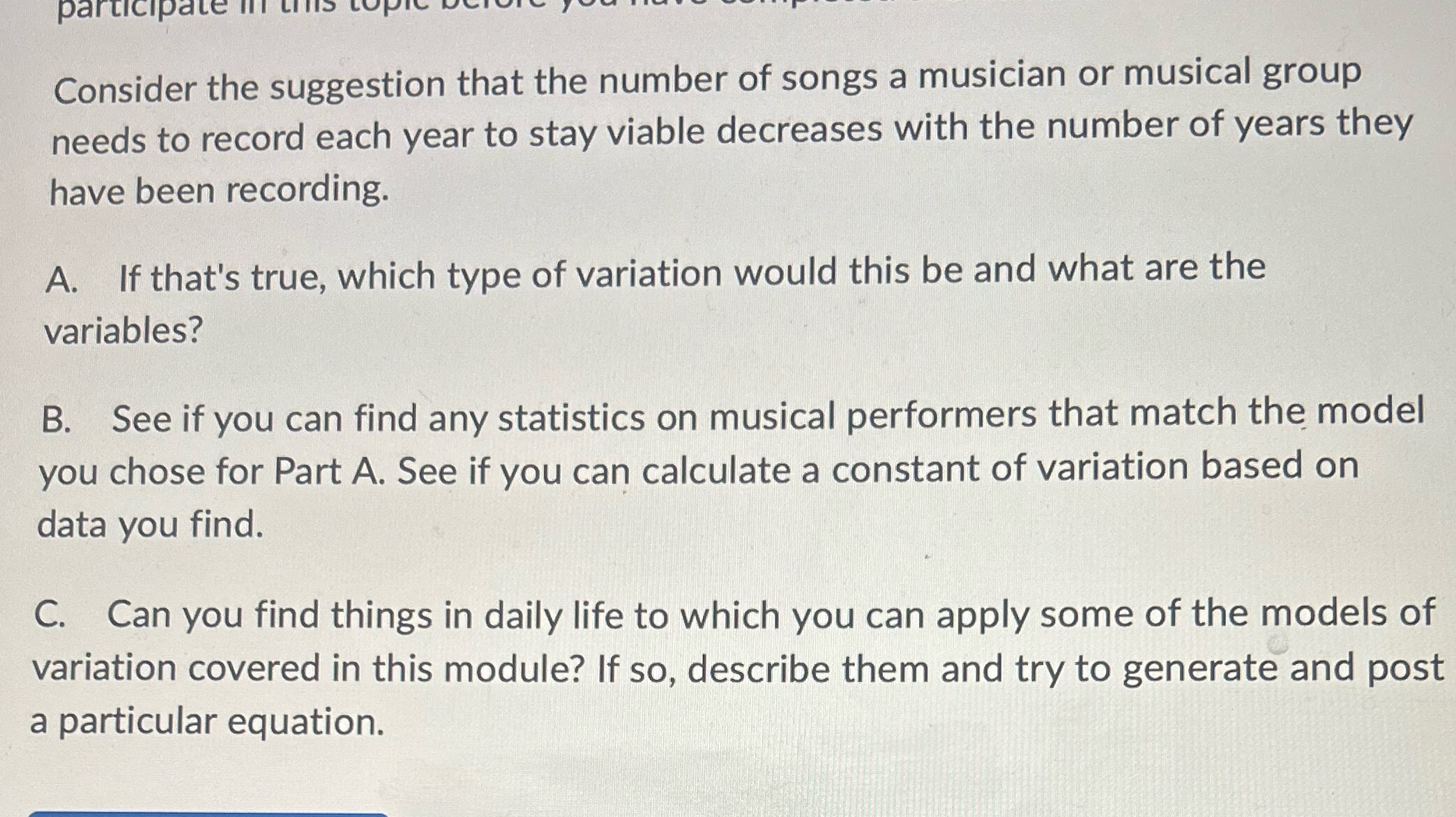 participate In tills Consider the suggestion that