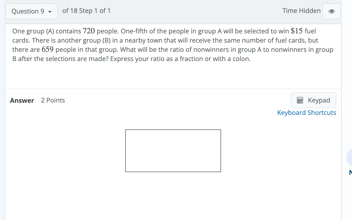 1. Question 9 v of 18 Step1 of1 Time Hidden One