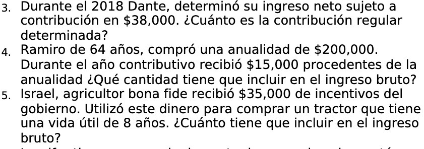 3. Durante el 2018 Dante, determino su ingreso