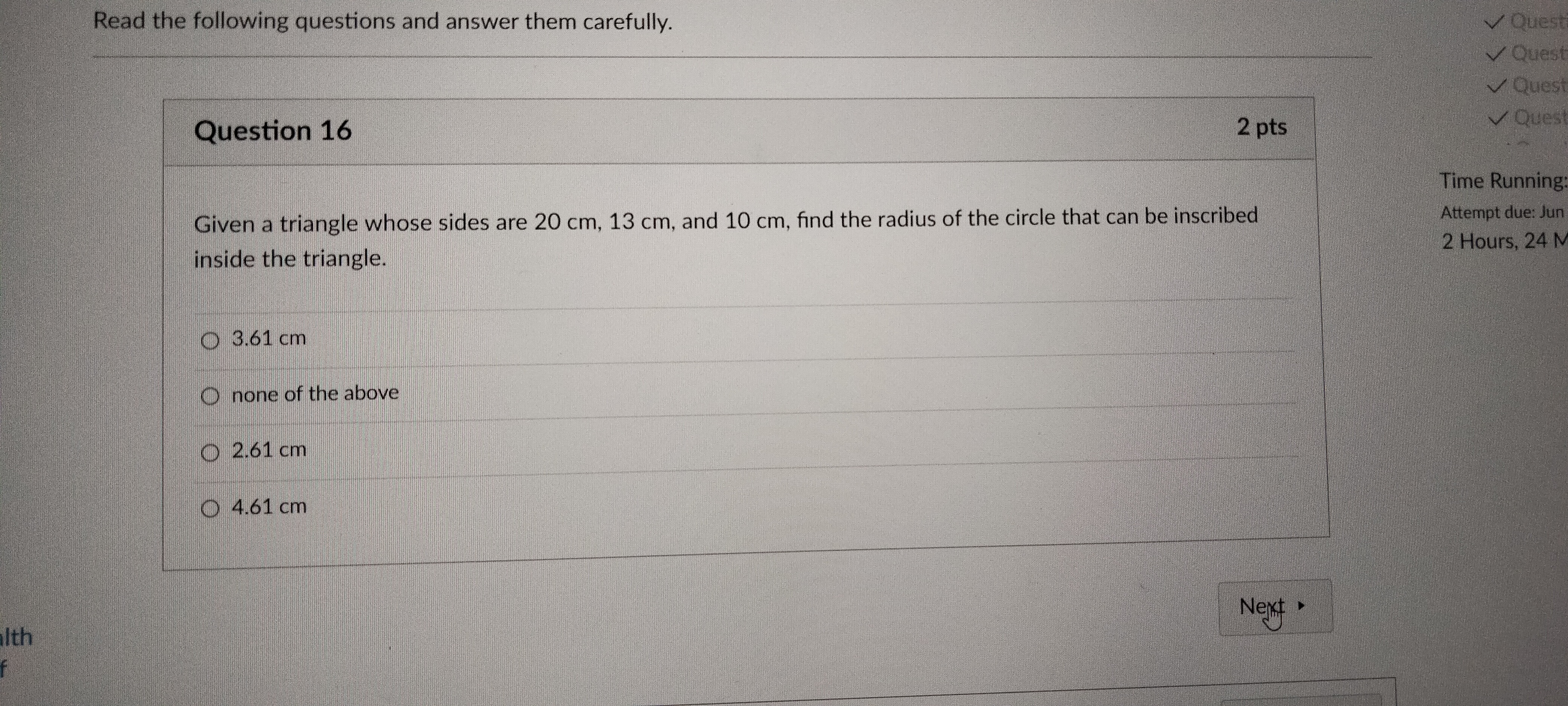 Read the following questions and answer them