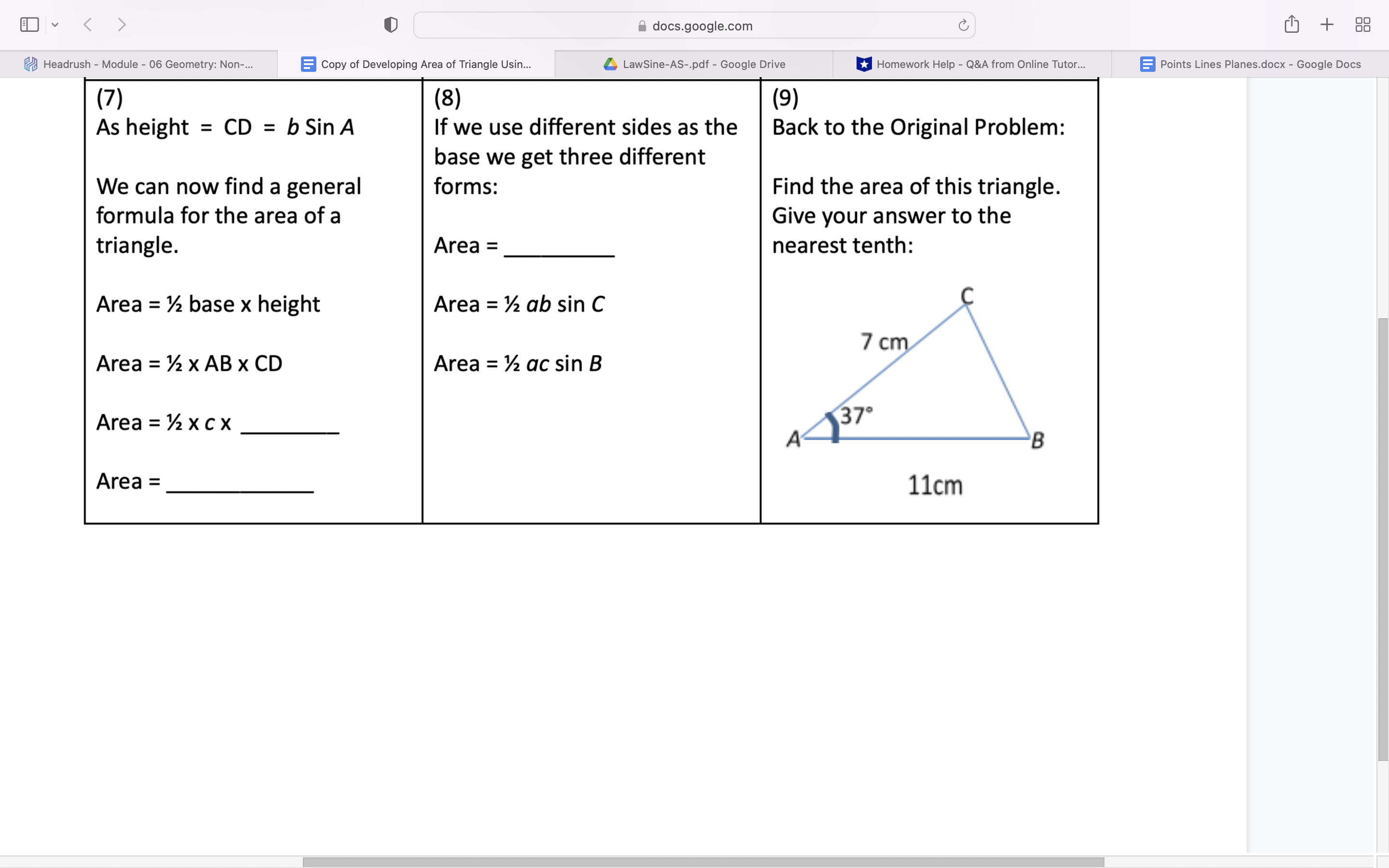 E V docs.google.com C + 88 Headrush - Module - 06