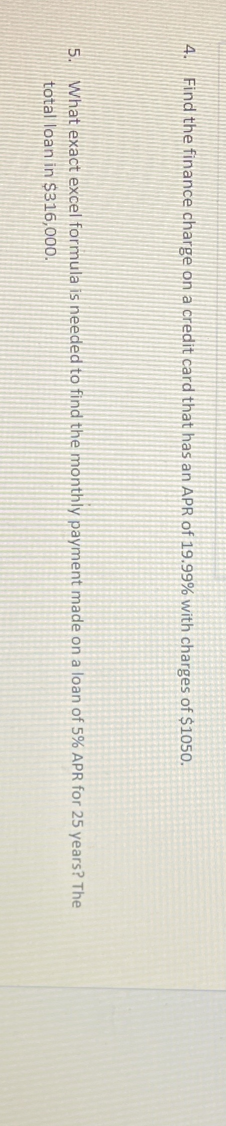 4. Find the finance charge on a credit card that