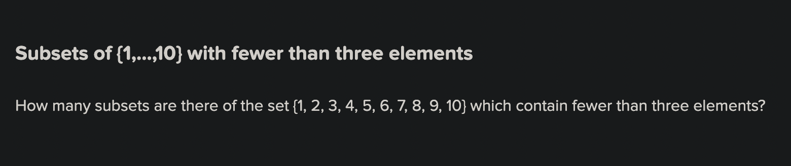 How would these questions be solved? 1. Subsets