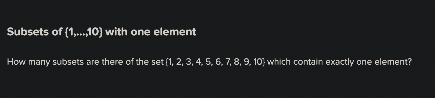 How would these questions be solved? 1. Subsets