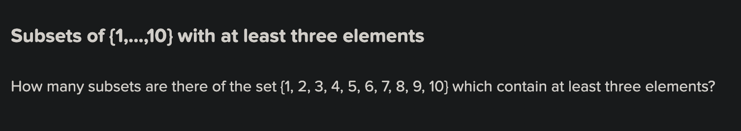How would these questions be solved? 1. Subsets