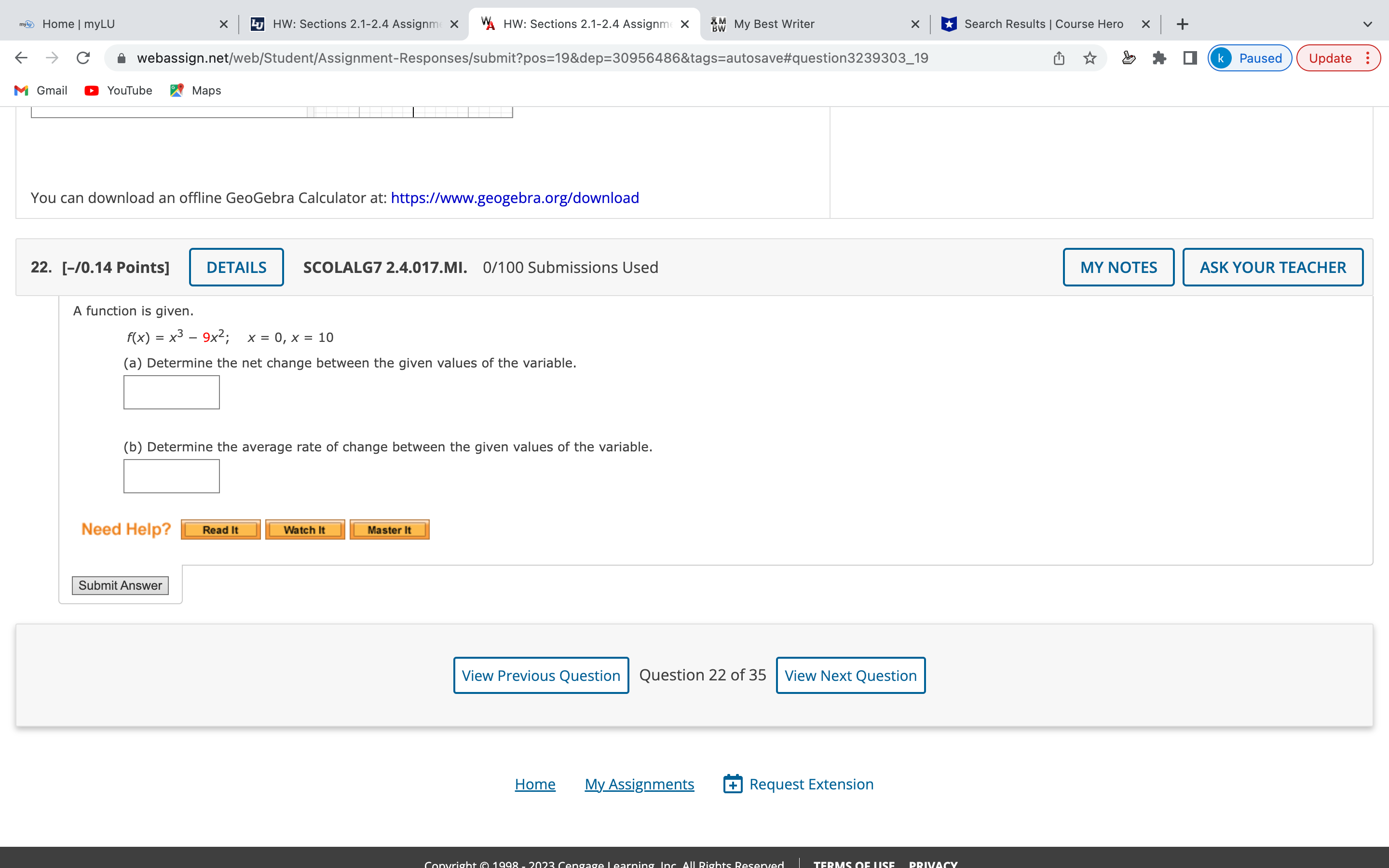 my Home | myLU X Lu HW: Sections 2.1-2.4 Assignme