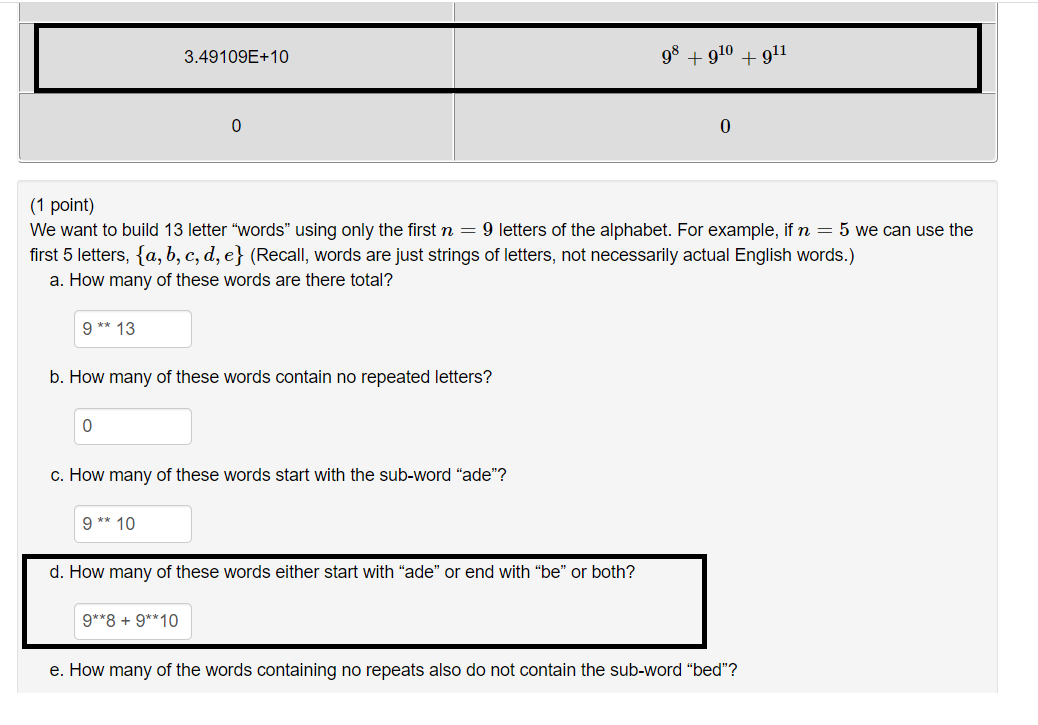 Hi, my answer for section d of the problem was