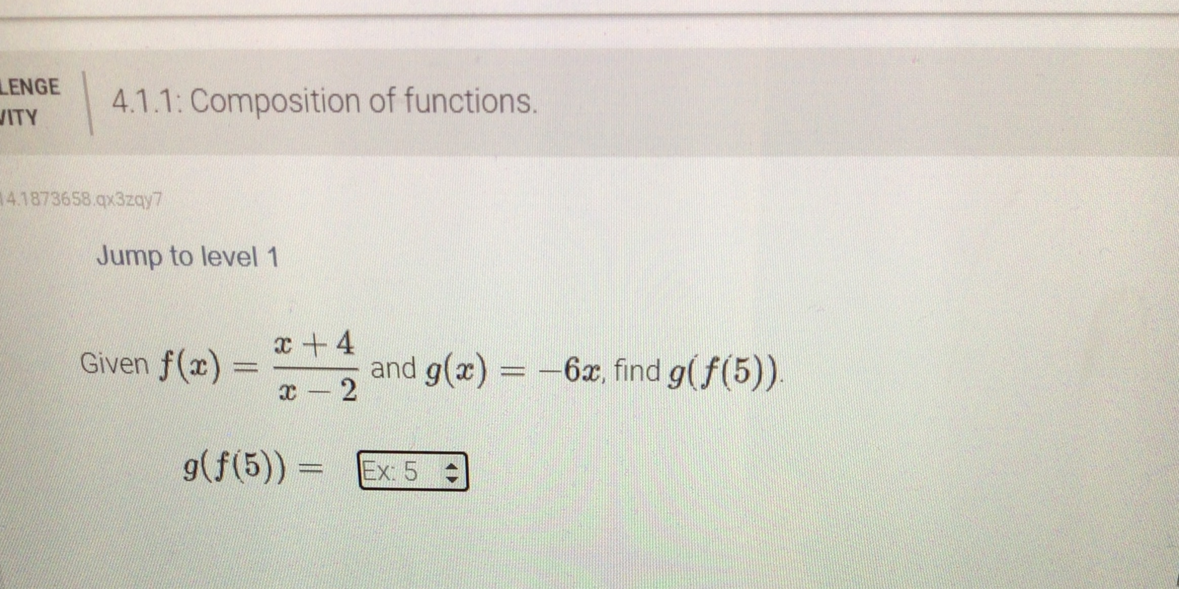 ENGE 4.1.1: Composition of functions. VITY