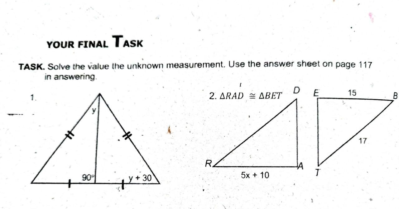 TOPIC: SOLVING TRIANGLE CONGRUENCE TASK. SOLVE