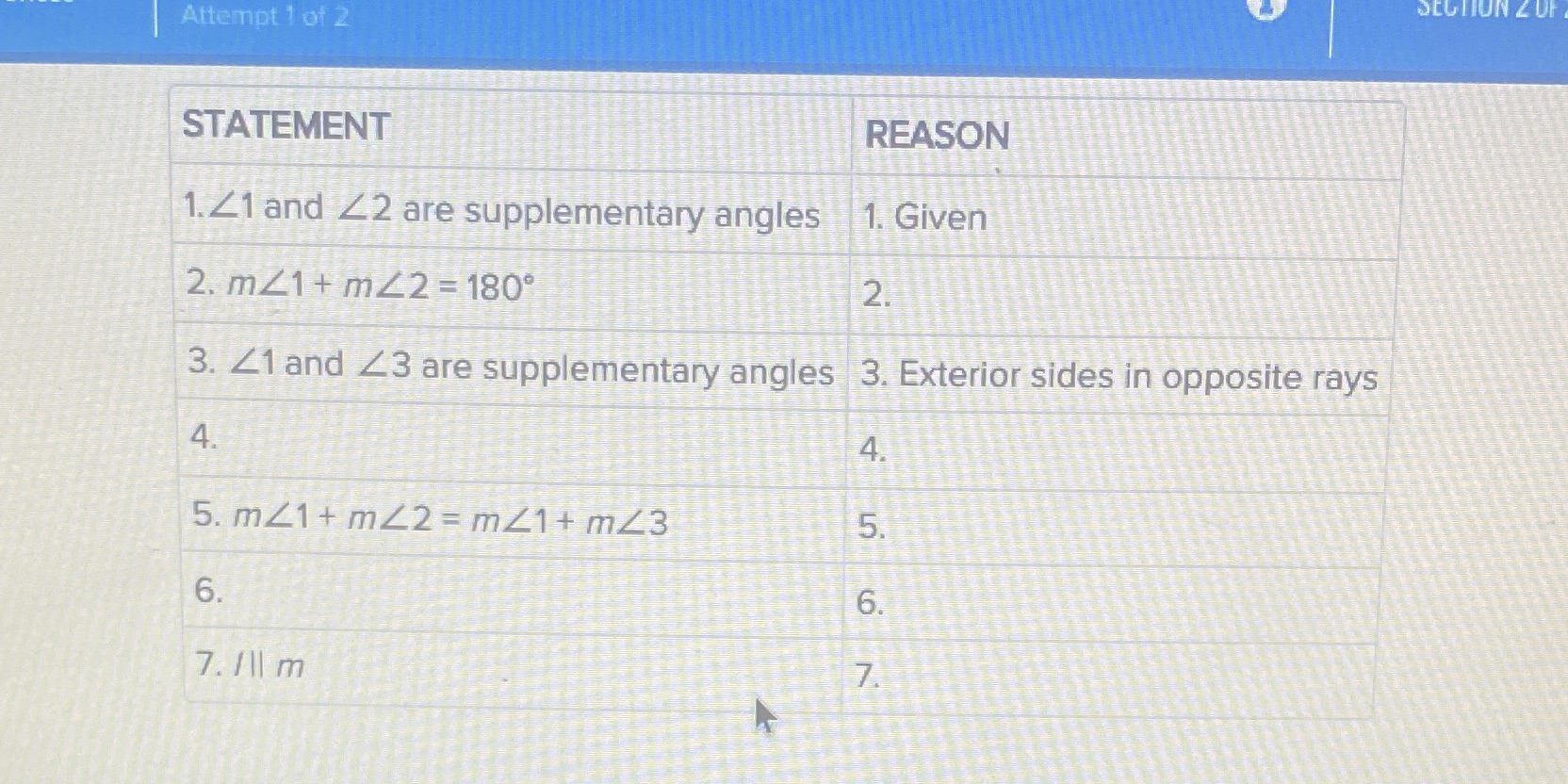 SECTION Z UF Attempt 1 of 2 STATEMENT REASON 1.