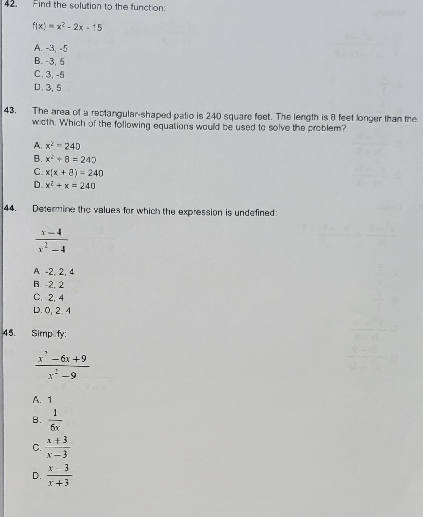 19. Simplify: - 3 3 A. 27 27 B. 1 C. 27 27 D. - -