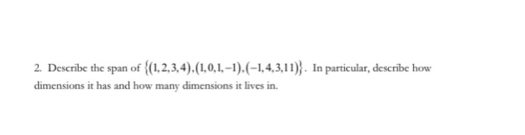 How do you find the span in the given problem? 2.