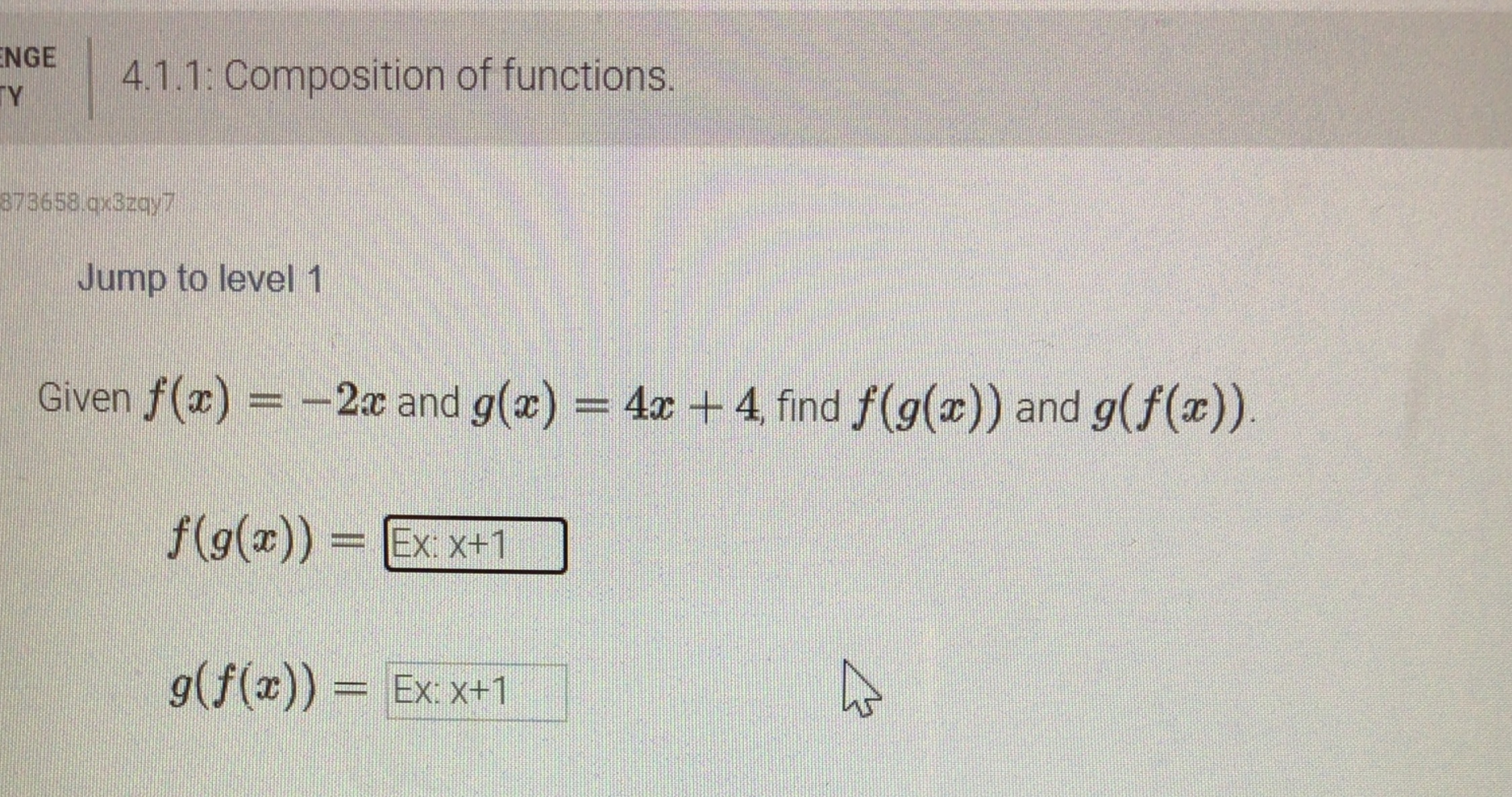 NGE 4.1.1: Composition of functions. Y