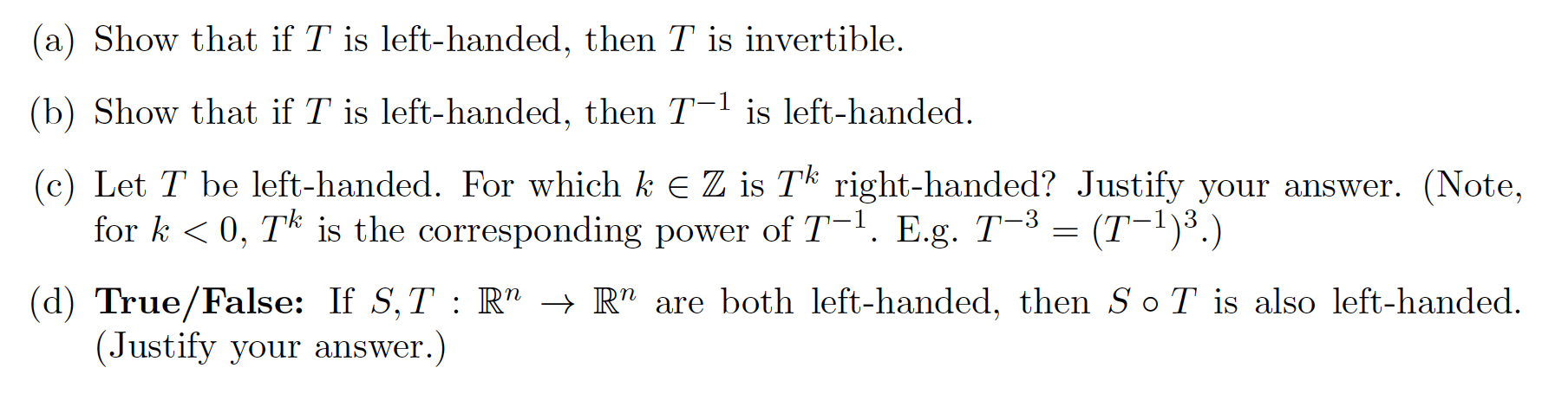 (5) In this question we introduce a new
