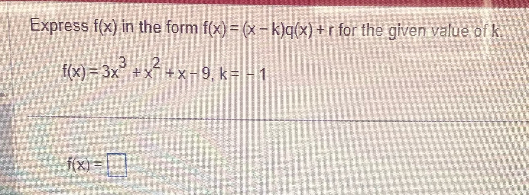 Needed asap thx!!! Express f(x) in the form f(x)
