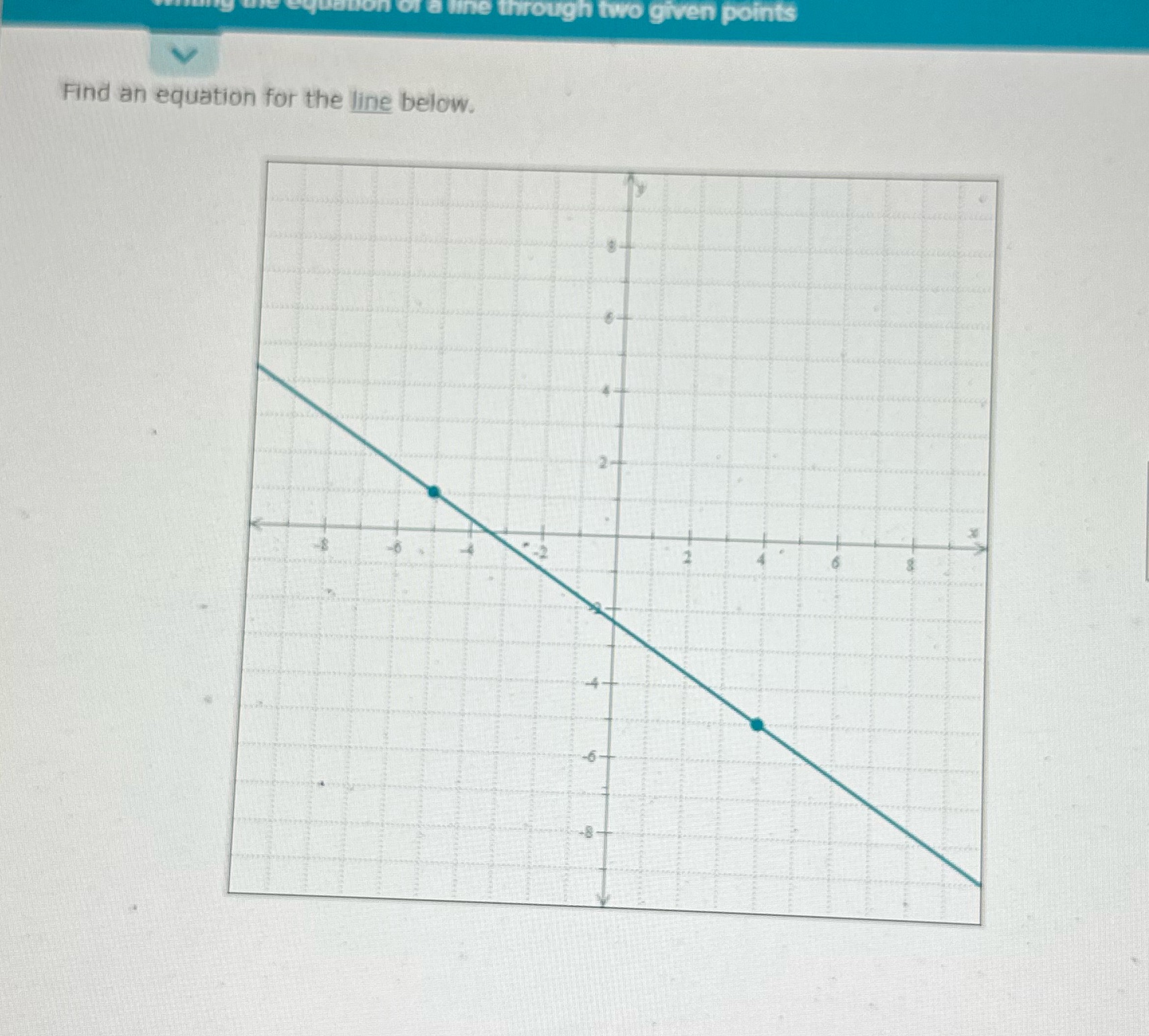ough two given points Find an equation for the