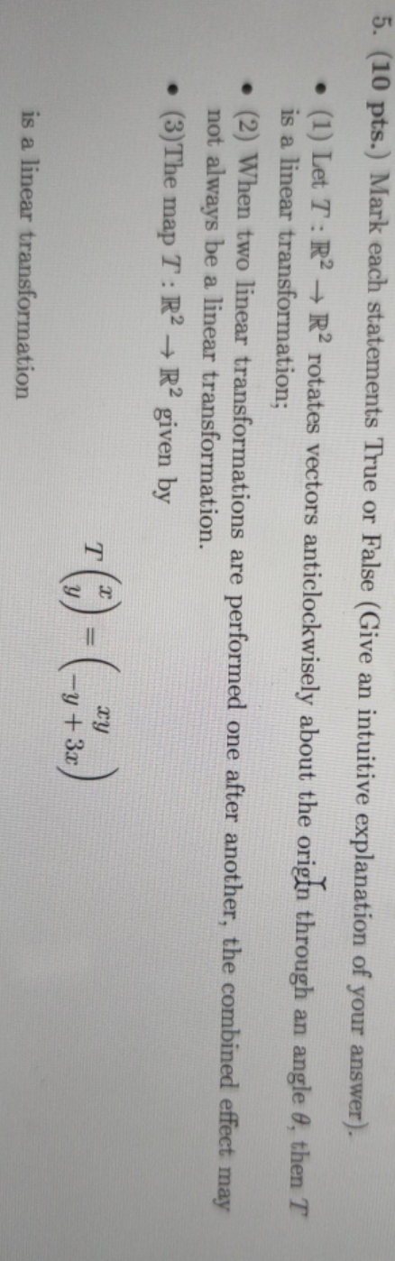 How to explain it(*?????) 5. (10 pts.) Mark each