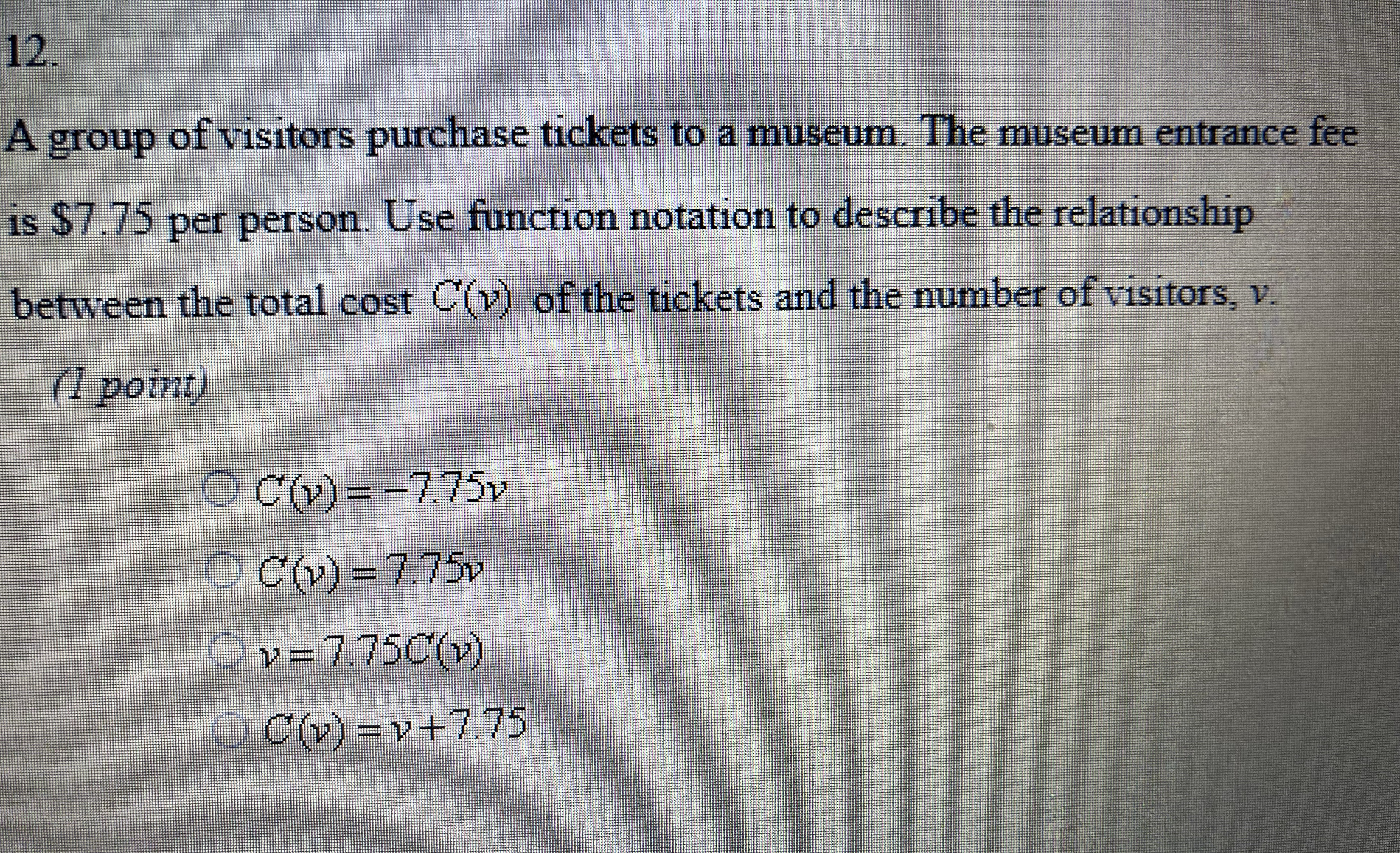 12. A group of visitors purchase tickets to a