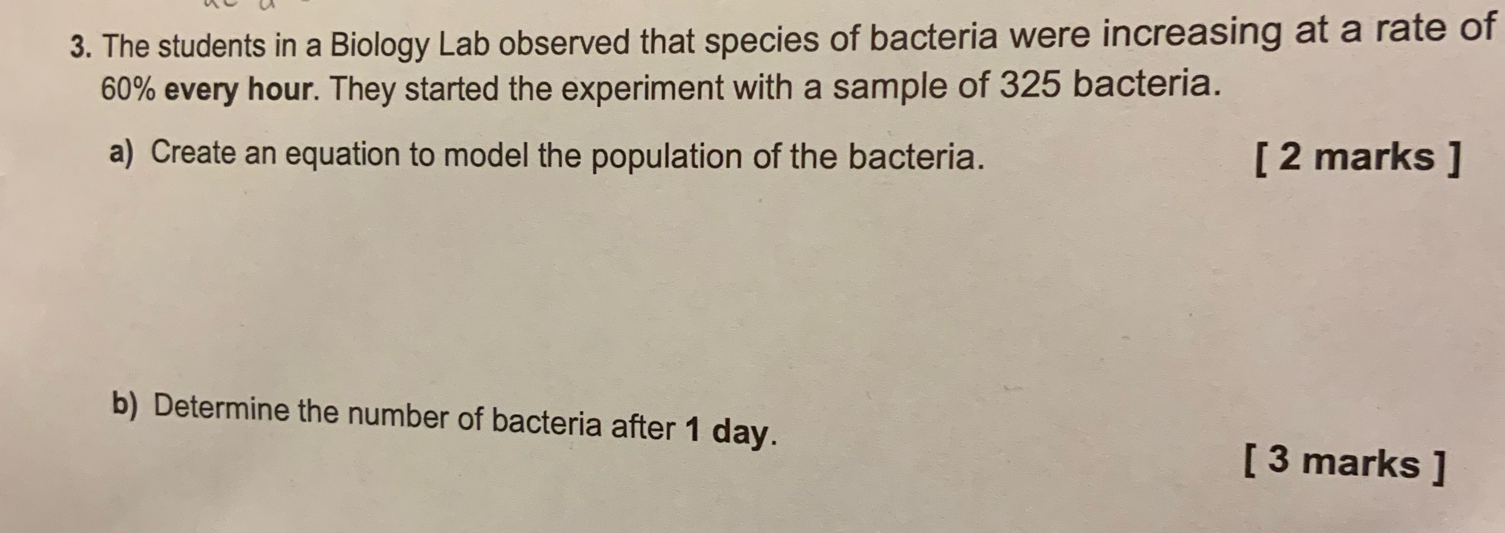 Answer a and b 3. The students in a Biology Lab