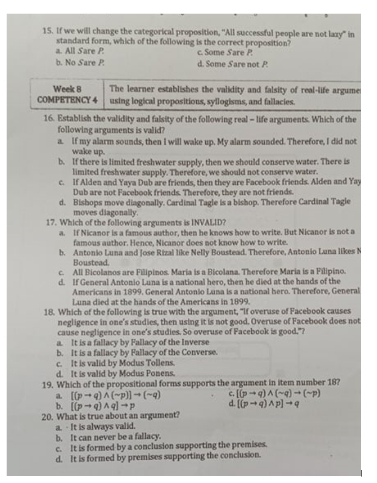 5. Answer the following questions: 15. If we will