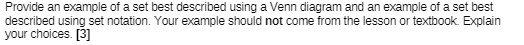 Provide an example of a set best described using