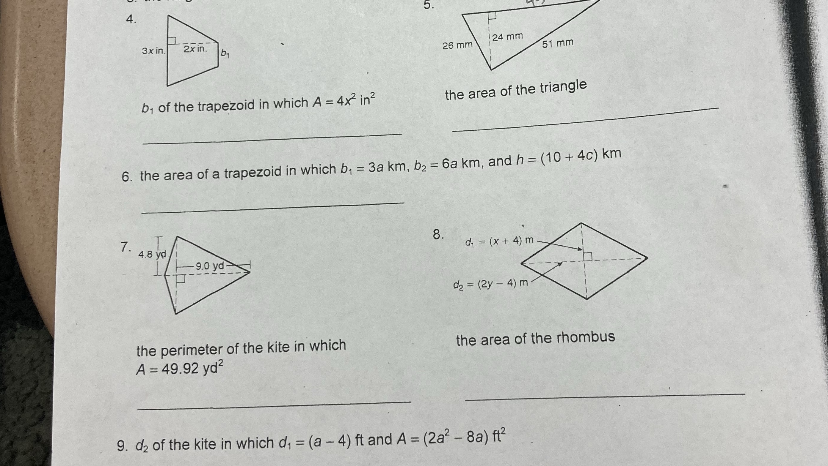 Not sure how to do 6-9 4. O. 3x in. 2x in. 124 mm